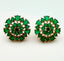 Faceted Emerald Gold Fill Flower Shaped Post Earrings, .75"