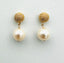 10mm White Edison Pearl, Vermeil Textured Ball Post Earring