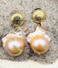 Medium Natural Baroque Pearl Earring on Vermeil Textured Post Earring Top, 1.5"