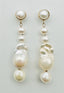Pearl Post Earring with Baroque and Round Pearl Mix and Gold Vermeil,