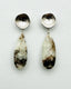 Facted Pink Tourmaline Teardrop Earring with Sterling Silver Concave Earring Top 1.75"
