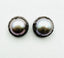 Grey Freshwater Pearl Earring Diamond Sterling Silver Post .5"