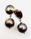 Faceted Tahitian Pearl Earring on Large Rhodium Post, 1.125"