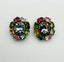 Tanzanite, Tourmaline, Rose Quartz, Diamond Sterling Silver Post Earring