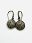 Pave Diamond Round Rhodium French Hook Sterling Silver Earring