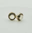 Rainbow Moonstone and Diamond Stud Earring with Polished Sterling Silver