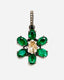 Emerald and Raw Diamond Flower Pendant, 2.87 CTTW, 1.1"