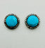 Turquoise Cabachon Post Diamond Earring with Sterling Silver