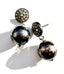 Faceted Tahitian Pearl Earring with Diamond Post Top