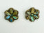 Labradorite and Diamond Flower Post Sterling Silver Earring