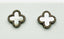 12mm Mother Of Pearl Diamond Clover Post Earrings with Sterling Silver .5"