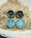 Aquamarine and Sterling Silver Earrings, 1"