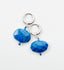 Flat Faceted Denim Lapis on Sterling Silver Huggie, 1.25"