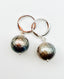 Faceted Tahitian Pearl Earring on Sterling Silver Huggie, 1.125"
