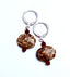 Fossilized Coral and Hessonite Garnet Huggie Earring