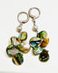 Abalone Teardrop and Grey Freshwater Pearl Earring with Sterling Silver Huggie