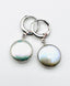 Grey Freshwater Coin Pearl Earring on Sterling Silver Huggie, 1.25"