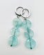 Hand-Cut Faceted Coin Shaped Triple Aquamarine Earring on Vermeil Text, 2"