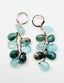 Large Faceted Moss Aquamarine Teardrop Earring on Sterling Silver Huggie, 2.12"