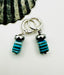 Faceted Pyrite and Peruvian Opal Earring with Sterling Silver Huggie Lever-Back