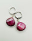 Pink Mystic Moonstone Teardrop Sterling Silver Huggie Earring 1"