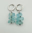 Raw Organic Aquamarine Huggie Earring with Sterling Silver