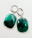 Flat Faceted Raw Emerald Earring on Sterling Silver Huggie, 1.5"