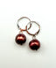 Red Freshwater Pearl Earring on Sterling Silver Huggie, 1"