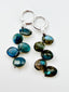 Faceted Oval Labradorite Earring on Sterling Silver Huggie, 1.75"