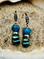 Faceted apatite  Pyrite and Peruvian Opal Earrings with Sterling Silver White Sapphire French Hook