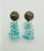 German Cut Aquamarine Earring with 12mm Diamonds Post Earring
