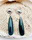 2" London Blue Quartz Long Teardrop Earring On Sterling Silver Post