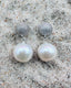 10mm Akoya Pearl Earring on a Textured Sterling Silver Post Top, 1"