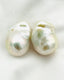 White Freshwater Baroque Pearl Post Earring, 1"