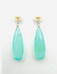 Faceted Chalcedony Teardrop Earring On Freshwater Pearl, Sterling Silver Post