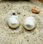 Small White Freshwater Baroque Pearl Sterling Silver Post Earring .5"