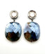 Mystic Faceted Labradorite Earring with Sterling Silver Raw Diamond Post, 1.25"