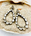 Raw Diamond Teardrop Shaped Sterling Silver Post Earrings, 2.25"