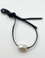 24" Soft Flat Leather Cord with White Baroque Pearl