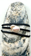 24" Soft Flat Leather Cord with White Baroque Pearl