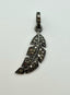 Small Sterling Silver Pave Diamond Lead Pendant, 1.25"
