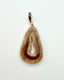 Tan Natural Druzy Pendant with Sterling Silver Diamond Bail, 1.25"