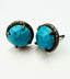 Turquoise and Diamond Sterling Silver Stud Earring, 0.5"