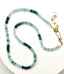 Faceted Ombre Moss Aqua Necklace with Gold Fill Clasp, 18"