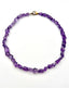 Organic Amethyst Necklace with 2 Tone Vermeil and Sterling Silver Diamond Clasp, 18"