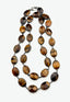 Faceted Tiger's Eye with Rhodium Sterling Silver Bezel, 36"