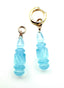 AAA Laser Cut Aquamarine Ear Charms, 20 cts, Gold Fill, 1.25"