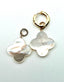 Mother of Pearl 18mm Clover Earring Charms, 1"