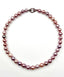 Pink Multifaceted Edison Pearl with Pink Tourmaline Sterling Silver Clasp, 18"