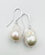 White Freshwater Baroque Pearl on Sterling Silver French Hook, 1.5"